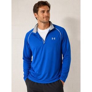 Under Armour Mens XL Royal Blue Tech 1/4 Zip Pullover Long Sleeve Shirt Athletic